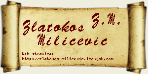 Zlatokos Milićević vizit kartica